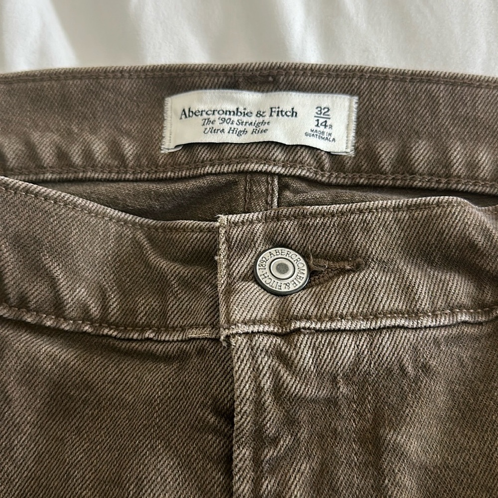 Abercrombie & Fitch, 90’s straight ultra high rise jean, BROWN